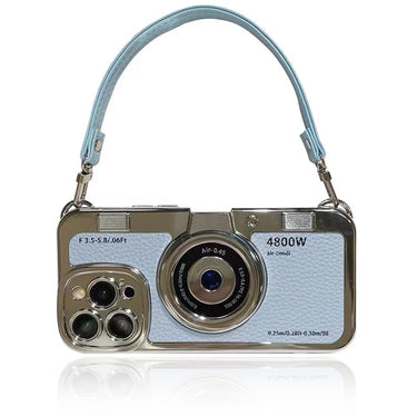 SupShell™ Retro Camera iPhone Case - TPU & Leather | Shockproof 3D Protection for Women - Blue - Supshell